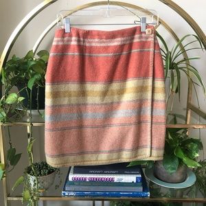 Vintage Express Wrap Striped Skirt in Wool Blend made in Italy